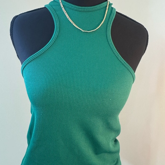 Green Ribbed Tank Top - Picture 1 of 3